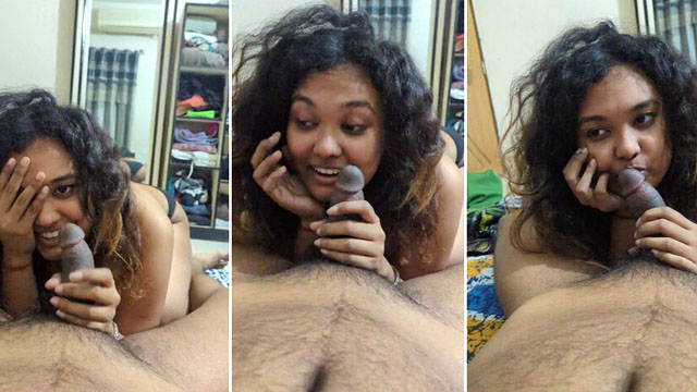 Cute Curly Haired Gf With A Big Ass Giving A Blowjob HD Watch