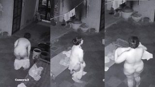 Horny Punjabi Milf Undress Bathing On Midnight CCTV Cam
